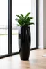 VIVANNO Bodenvase Fiberglas MAGNUM Rund, Hochglanzschwarz Produktbild-Vorschau 2
