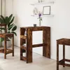 vidaXL Barový stůl s policí kouřový dub 90x40x103,5 cm Náhled obrázku produktu 3