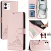 Leder Hülle für iPhone 12 Mini Süße Katze Flip Case Produktbild-Vorschau 1
