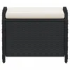 Gartenhocker mit Kissen Schwarz 58x46x46 cm Poly Rattan Produktbild-Vorschau 4