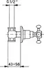 Technical drawing of a plumbing valve with dimensions indicated. Anteprima dell’immagine prodotto