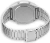 The back of a silver metal Casio watch with a metal band. Produktbild-Vorschau