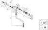 An exploded diagram of a faucet assembly, showing individual parts and their connections. Produktbild-Vorschau