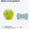 A tennis ball and a small blue device are shown next to each other on a white background, with text above and below. Podgląd zdjęcia produktu