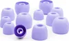 A collection of violet silicone earbud tips arranged on a white background. Produktbild-Vorschau