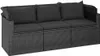 vidaXL 3-Sitzer-Gartensofa mit Dach und Fußhocker Schwarz Produktbild-Vorschau 5