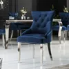 Elegantní židle CASTLE DELUXE z královsky modrého sametu s Náhled obrázku produktu 1