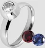 Akzent Damen-Ring aus Edelstahl mit Ersatzsteinen, Produktbild-Vorschau 3