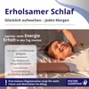 A woman is stretching happily in bed, with text overlays highlighting the benefits of a good night's sleep. Produktbild-Vorschau