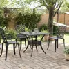 vidaXL Tavolo da giardino nero 80x80x75 cm in alluminio Anteprima dell’immagine prodotto 3