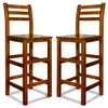 Barkruk met Rugleuning 2 Stuks Acaciahout Productafbeelding-voorbeeld 3