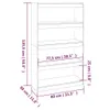 vidaXL Bücherschrank/Raumteiler Honigbraun 80x30x135,5 cm Produktbild-Vorschau 8