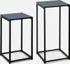 Two black metal side tables of different heights against a white background. Produktbild-Vorschau