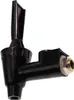A black plastic tap with a metal fitting, isolated on a white background. Produktbild-Vorschau