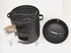 A black smoker grill with its lid off, displayed on a white background. Produktbild-Vorschau