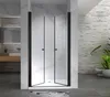 A modern bathroom with a black framed glass shower door. Produktbild-Vorschau