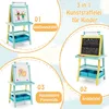 COSTWAY Dětský stojan 3 v 1, dětská tabule oboustranná, Náhled obrázku produktu 2