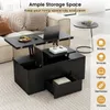 COSTWAY Tavolino con 4 sgabelli, tavolino da salotto con Anteprima dell’immagine prodotto 4