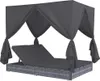 Lettino da esterno con tende in poly rattan grigio Anteprima dell’immagine prodotto 7
