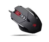 A black gaming mouse with red accents, shown from a diagonal angle against a white background. Produktbild-Vorschau