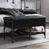 vidaXL Lavica na topánky čierna 82x42x45 cm Materiál na Náhľad obrázku produktu 2