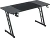 A black gaming desk with a Z-shaped frame and a carbon fiber surface. Voir les images du produit