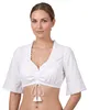 Dirndlbluse dirndel bluse Trachtenbluse Weiß Trachtenmode, Produktbild-Vorschau 5