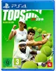 The image is a video game box cover for Top Spin 2K25 Deluxe Edition on PS4. Produktbild-Vorschau