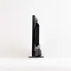 A side view of a black smart TV on a clear stand, set against a plain white background. Produktbild-Vorschau