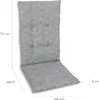 A grey chair cushion with dimensions indicated. Produktbild-Vorschau
