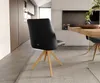 DELIFE Drehstuhl Elso-Flex Echt-Leder Schwarz Holzgestell Produktbild-Vorschau 4