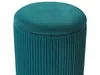 A close-up view of a teal velvet pouf with a pleated texture. Náhled obrázku produktu