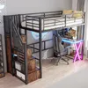 A loft bed with a desk and storage underneath, set up in a room. Podgląd zdjęcia produktu