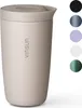 Thermobecher Edelstahl 350ml Deckel Kaffee Becher isoliert Produktbild-Vorschau 1