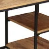 vidaXL Schreibtisch mit Klapphocker Mangoholz Massiv Produktbild-Vorschau 5