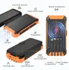 Diagram showing the features and ports of a solar power bank. Produktbild-Vorschau