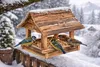 AQBAU Grande mangiatoia per uccelli in legno da appendere – Anteprima dell’immagine prodotto 4