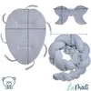 A collage of product images with dimensions and a logo. Produktbild-Vorschau