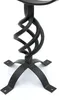 A close-up of a black metal garden sundial base with a decorative twisted column and a four-legged base with mounting holes. Anteprima dell’immagine prodotto