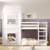 Merax Lit superposé 90x200 cm avec escalier et protection Voir les images du produit 2