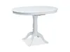 A white oval dining table with a pedestal base is shown against a white background. Anteprima dell’immagine prodotto