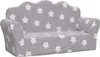 vidaXL Detská 2-miestna pohovka Light Grey s hviezdami Soft Náhľad obrázku produktu 1