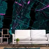 Vlies Fototapete - Blue Manhattan 450x315 cm Karten Produktbild-Vorschau 2