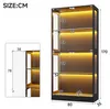 Merax skleněná vitrína s LED osvětlením, 4 dvířka, Náhled obrázku produktu 5