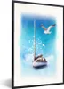 MuchoWow® MuchoWow® Gerahmtes Poster Boot - Meer - Möwe Produktbild-Vorschau 1
