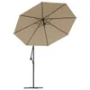 A taupe cantilever umbrella on a white background. Voir les images du produit