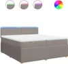 vidaXL Boxspringbett mit Matratze Taupe 200x200 cm Stoff Produktbild-Vorschau 1