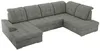 A U-shaped sectional sofa in a gray textured fabric, shown from a diagonal angle against a white background. Produktbild-Vorschau
