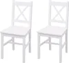 Two white wooden chairs shown against a white background. Produktbild-Vorschau