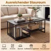 Table basse COSTWAY, table rectangulaire avec 2 tablettes Voir les images du produit 3